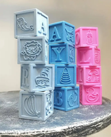 Moule en silicone personnalisé pour la fabrication de savons et de bougies, design bébé garçon ou fille, 4 cavités, petits blocs pour bébé, fait main, compatible lave-vaisselle