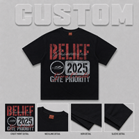 Camiseta de hombre de manga corta, holgada, con estampado de letras, de 380g, de marca moderna y alta calidad.