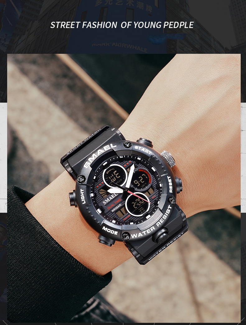 SMAEL 8038 reloj men sports quartz watch analog digital waterproof wrist watches