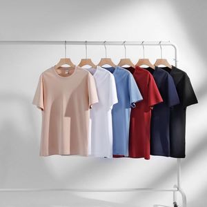 T-shirts en coton tricoté de qualité supérieure en gros, 240 grammes, broderie personnalisée, impression par transfert thermique, respirants, manches courtes - Product Image 2