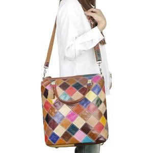 Mochilas de cuero genuino AndoBag para mujer, bolso de estilo étnico, bandolera de patchwork colorido 1896 - Product Image 6