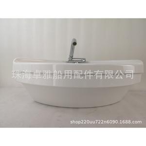 Lavabo triangulaire en céramique blanche et acrylique pour camping-car/yacht 380*380*180mm Modèle GR-Y003 - Product Image 3