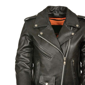 Chaqueta de moto de piel resistente para hombre hecha en fábrica al por mayor, estilo de moda con logotipo personalizado en la espalda para motociclistas - Product Image 5