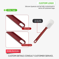 Spatule en silicone avec logo personnalisé avec manche en plastique Grattoirs en caoutchouc durable pour outils de pâtisserie et de pâtisserie