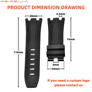 Correa de TPU de imitación tejida de 28 mm compatible con AP Audemars <span class=keywords><strong>Piguet</strong></span>, apta para Royal Oak Offshore, correa de repuesto impermeable para <span class=keywords><strong>reloj</strong></span> - Product Image 2