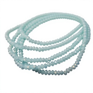 Cuentas facetadas de calcedonia hidroquarzo Mystic Coated Light Aqua, forma rondelle, tamaño 4mm, hilo de 13 pulgadas de largo. - Product Image 1