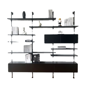 Espositore in ferro multistrato con libreria a parete completa creativa italiana semplice moderna per studio soggiorno camera da letto - Product Image 5