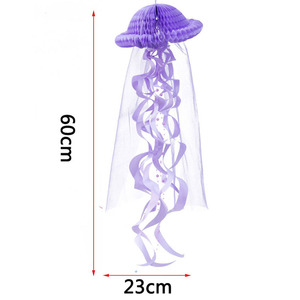 DIY plegable colgante tejido panal medusas papel linterna sirena tema bebé niña cumpleaños fiesta <span class=keywords><strong>Fondo</strong></span> pared Decoración - Product Image 5