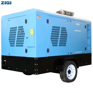 Low Cost High Effective Saving Power 10 Bar Factory Trailer Diesel Engine Air Compressor Portable 375 Cfm With Best Performance