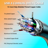 Kabel USB4 PVC Thunderbolt 3 Koaksial Pabrik OEM 40Gbps 4K Kabel USB Tipe C 100W untuk Pengisian Cepat Transfer Data Video Laptop PC