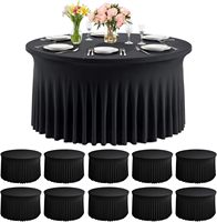 Nappes rondes en spandex pour tables de 60 pouces, nappes ajustées extensibles de 120 pouces (5 pieds), housses de table sans plis