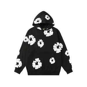Tùy chỉnh 3D Puff in đồ họa quá khổ Áo Thun Hoodie Drop Shoulder Thời Trang Dạo Phố Áo Set Front nhiệt logo cho mùa đông - Product Image 3