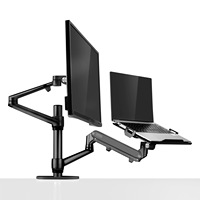 Nouveau style de support à ressort à gaz pour ordinateur portable, support de moniteur de bureau à domicile de haute qualité, bras double pour moniteur, vente en gros