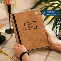 Carpeta de Menú con Logotipo Personalizado, Tamaño Carta, A4, B5, Legal, Portamenús de Madera, Cubiertas de Madera para Menús, para Bares y Restaurantes