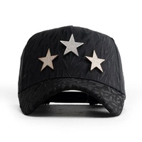 En stock – Casquettes de baseball sportives originales Barbas Hats X CT - Rockstar en daim noir à 5 panneaux avec doublure en satin – Gorras Del Barbas Hats
