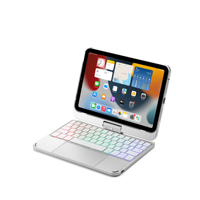 Étui clavier rotatif à 360 ° pour iPad Mini 6th 8.3 2021 avec clavier sans fil, porte-crayon, fonction veille/réveil automatique
