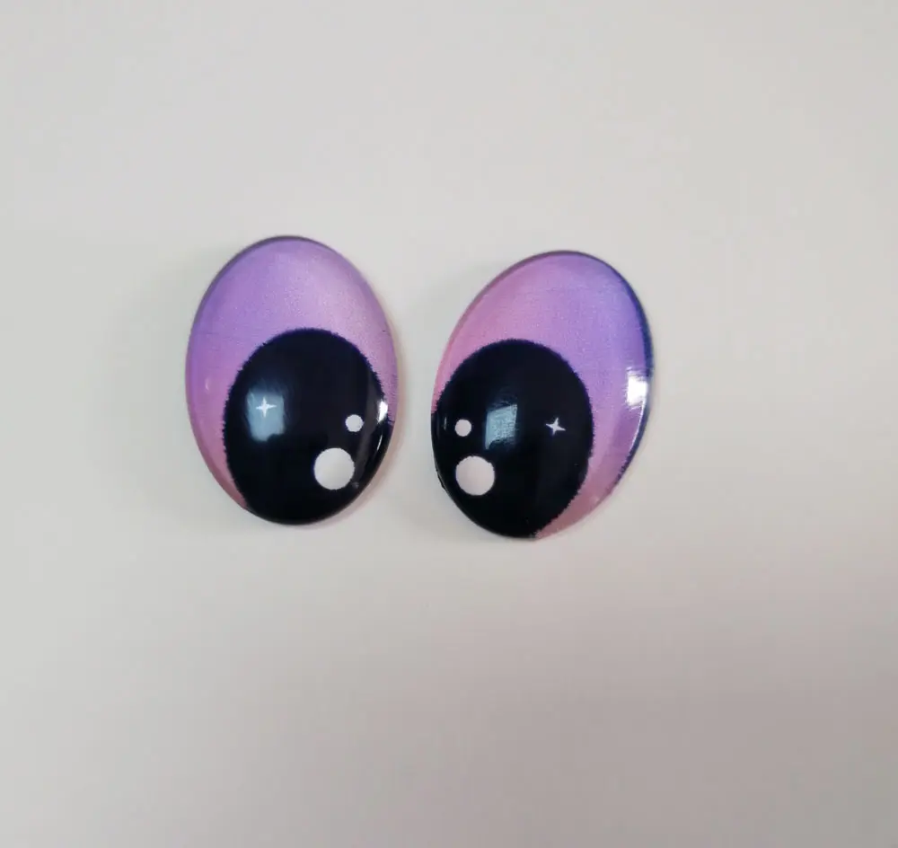 exclusive design 10x14mm 13x18mm 18x25mm 20x30mm oval glass cartoon eyes flat back for kids toy diy --style option