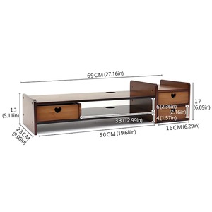 Bamboo Desktop Organizer With <b>Drawers</b> 33x15x85cm Multifunction Storage For Desk Neatening - Product Image 5