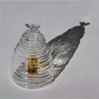 꿀의 저장 및 분배에 사용되는 뚜껑과 유리 양동이 막대와 함께 최고의 판매 투명 붕규산 유리 꿀 항아리