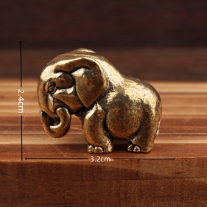Solid Brass <b>Elephant</b> Figurine 2Pcs Antique Style Feng Shui <b>Decor</b> Living Room Craft - Product Image 4