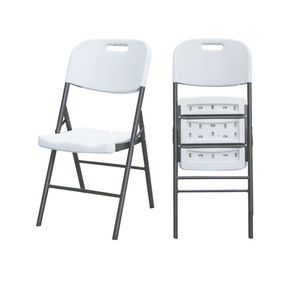 Chaise Sillas Plasticas Sedia Da Campeggio HDPE Panel 5 cm 4.5KG White Event Party Folding Camping Plastic Garden Beach Chairs