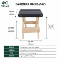 Banc d'entraînement Pilates portable et durable en bois d'érable avec support réglable pour la salle de sport, la maison et le studio