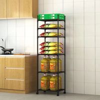 Chariot de rangement mobile à 6 niveaux en métal sur roulettes pour four à micro-ondes, type autoportant, non pliable, pour cuisine - Vente en gros