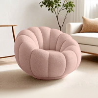 Fauteuil de sol individuel en polaire Teddy Pastel, design citrouille, pour chambre d'étudiant aux États-Unis, faible MOQ, stock disponible