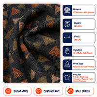 Tissu en rayonne et lin imprimé 55% lin 45% viscose pour pantalons larges, vêtements d'été et de villégiature, vente en gros