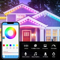 Iluminación Navideña Permanente IP67 con Controlador Inteligente Wifi, Luces LED para Exteriores de Casa, Luces Navideñas Permanentes para Exteriores