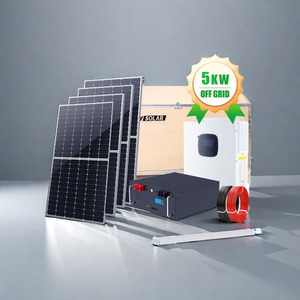 Système d'énergie solaire hors réseau 5 kW, panneau solaire avec <span class=keywords><strong>batterie</strong></span> <span class=keywords><strong>et</strong></span> onduleur, système photovoltaïque, kit solaire complet pour la maison - Product Image 1