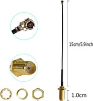 Antenne en cuivre 2,4 GHz 3dBi Hotspot avec connecteur mâle RP-SMA et câble WiFi pigtail U.FL vers RP-SMA femelle 15 cm