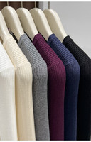 Haut à manches longues, pull en tricot à col rond pour femme, automne et hiver, coupe ajustée et amincissante, pull de base uni, haut intérieur