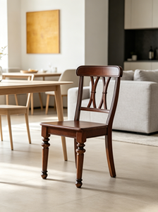 Traditional Dark Walnut Wood Living Room <b>Chair</b> with Cross <b>Back</b> Design Solid Wood Furniture for Home Use - Product Image 4