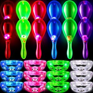 Maracas de tamborín LED al por mayor, maracas musicales de plástico con luz LED intermitente para fiestas - Product Image 1
