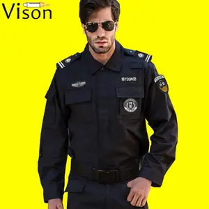 Negro Unisex chaqueta seguridad guardia ropa aeropuerto de seguridad uniformes para la Chaqueta traje de ropa