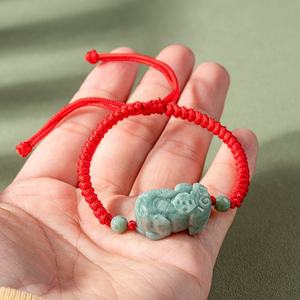 Bracelet en Jade Ajustable Pixiu en Jadeite Naturelle, Tressage Haut de Gamme, pour Hommes et Femmes, Vente en Gros SL22 - Product Image 4