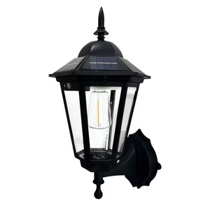 Lanterne murale solaire extérieure vintage, lumière de sécurité solaire extérieure avec détecteur de mouvement, 3 modes, lampe murale solaire décorative - Product Image 1