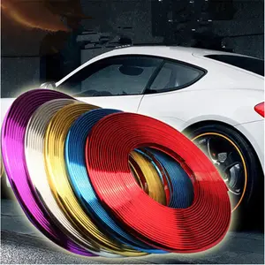 Moulures de style de voiture, protecteur de jantes, bande décorative, PVC, moulure, autocollant, garniture de voiture, véhicule couleur, ligne de protection des pneus 8M - Product Image 1