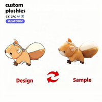 Porte-clés en peluche mini écureuil moelleux en gros, jouet animal de dessin animé à grande queue, breloque de sac, ornement suspendu, cadeau de vacances pour enfant