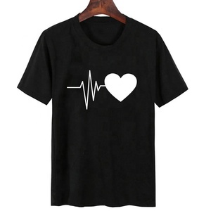 เสื้อยืดแขนสั้นผู้หญิง,เสื้อยืดลายกราฟฟิคของเด็กผู้หญิงผ้าฝ้ายสีดำเข้ารูปผู้ขายจำนวนมาก - Product Image 1