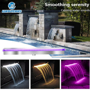 Fournisseur direct d'usine, prix bas, <span class=keywords><strong>cascade</strong></span> de <span class=keywords><strong>piscine</strong></span> en acier inoxydable avec éclairage RGB - Product Image 3