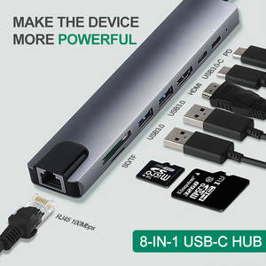 Pix-Link 8 en 1 <span class=keywords><strong>USB</strong></span> <span class=keywords><strong>HUB</strong></span> Tipo <span class=keywords><strong>C</strong></span> Splitter 4K Thunderbolt 3 Estación de acoplamiento Adaptador de computadora portátil para <span class=keywords><strong>Macbook</strong></span> <span class=keywords><strong>Air</strong></span> <span class=keywords><strong>M1</strong></span> RJ45 HDTV Stock - Product Image 2