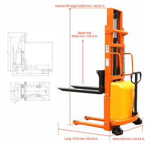 Apilador eléctrico Apilador semieléctrico elevador de paletas 1 tonelada 1,5 toneladas Herramientas 2 toneladas de carga y descarga de vehículos - Product Image 2