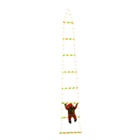 Lumières de Noël en forme de père Noël grimpant sur une échelle, avec une longueur de suspension de 1,7 m, télécommande USB et éclairage LED chaud