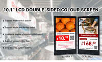 Etiqueta de Precio Digital LCD TFT a Todo Color de 10.1 Pulgadas con Pantalla Táctil Capacitiva de Doble Cara OEM de Alta Calidad para Tiendas Minoristas y Centros Comerciales