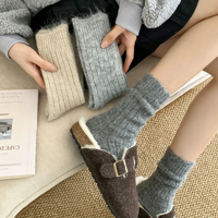 Chaussettes en cachemire pour femmes, épaisses et chaudes, avec logo personnalisé, tendance hiver, laine d'alpaga