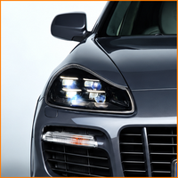 Kit de mise à niveau des phares à LED Matrix pour Porsche Cayenne 957 2007-2010, style 9YB, projecteurs avec feux de jour DRL, couvercle en fibre de carbone
