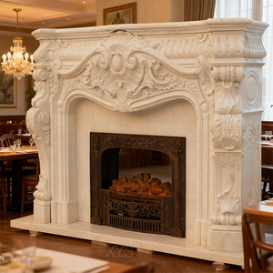 Revestimiento de <span class=keywords><strong>Chimenea</strong></span> de Piedra de Mármol Tallado a Mano con Diseño Europeo, Tamaño y Color Personalizables para Decoración <span class=keywords><strong>Interior</strong></span> de Jardín de Villa - Product Image 3