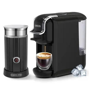 CAFELFFE 4 in 1 çoklu kapsül kahve makinesi sıcak/soğuk DG Cappuccino Nes küçük kapsül ESE Pod zemin kahve kafeterya 19Bar